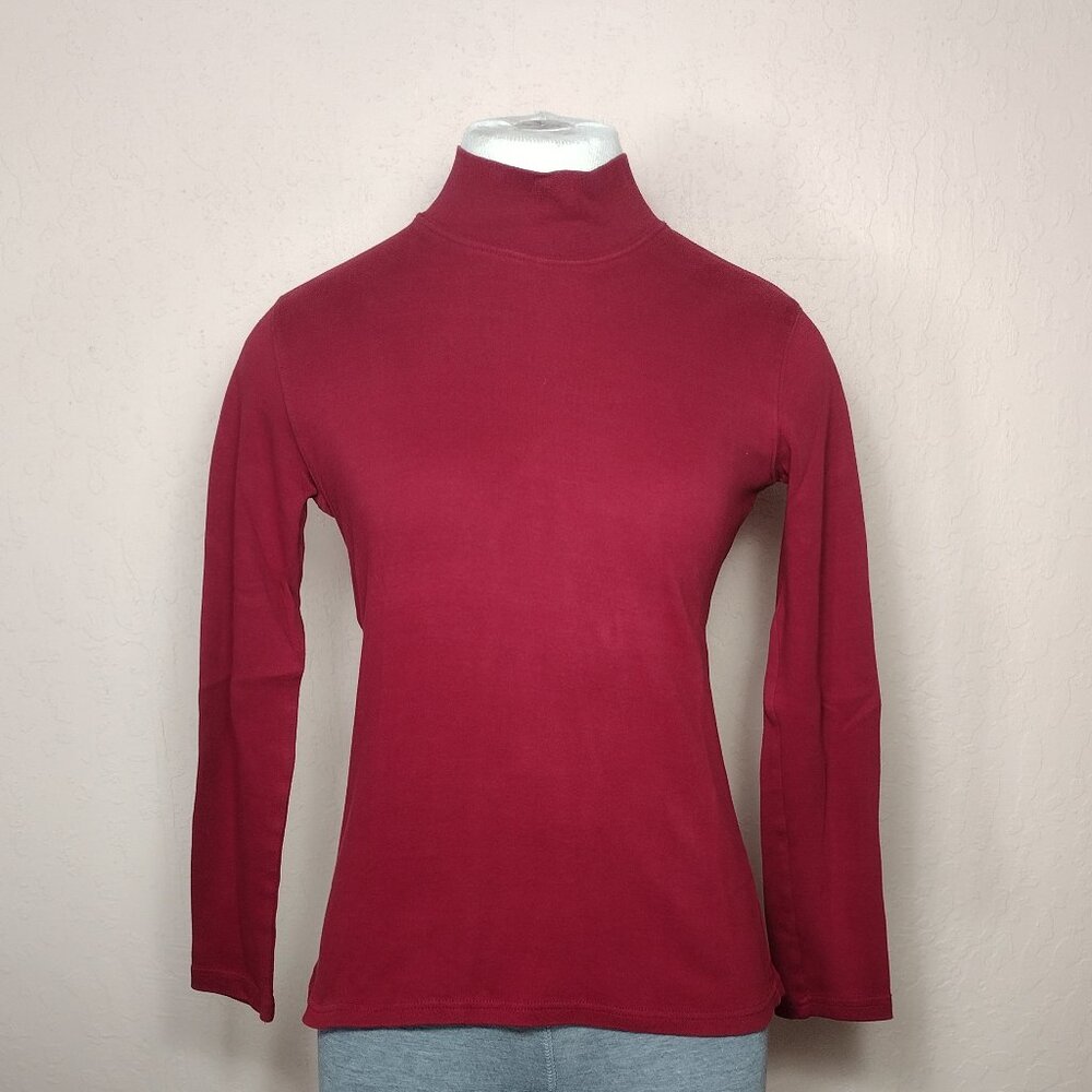 Karen Scott Womens Mock Neck Long Sleeve T-Shirt - Picture 2 of 10